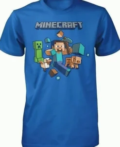 Fashion UK Minecraft Charakter Kinder T-Shirt 110/116 Blau Sale