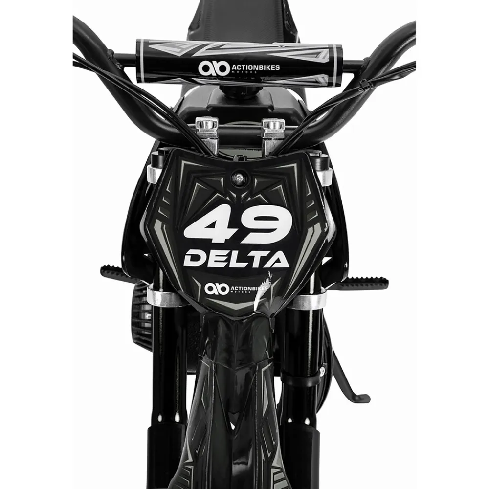 Actionbikes Motors Mini-Crossbike Delta, Benzin-Motorrad, Pocketbike, Dirtbike, 49 ccm, bis zu 40 km/h, Scheibenbremsen Schwarz Sale