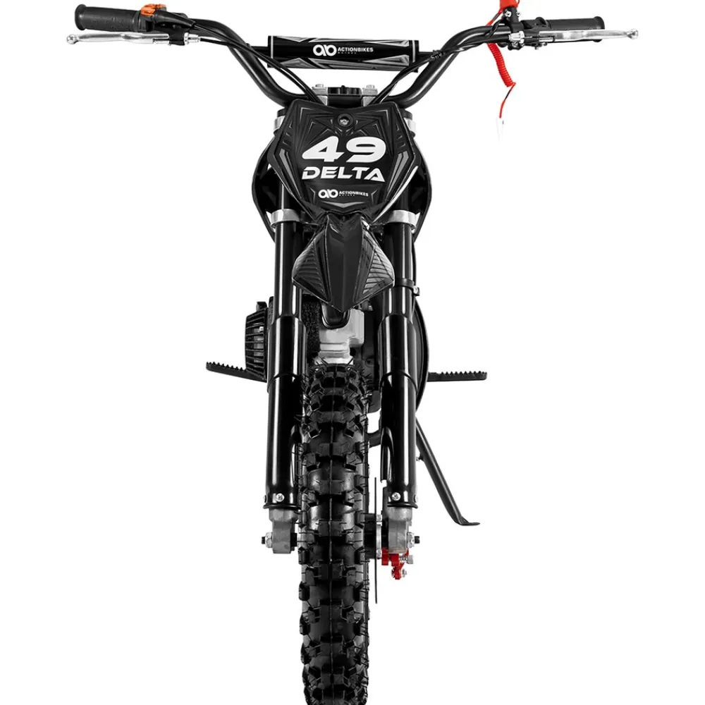 Actionbikes Motors Mini-Crossbike Delta, Benzin-Motorrad, Pocketbike, Dirtbike, 49 ccm, bis zu 40 km/h, Scheibenbremsen Schwarz Sale