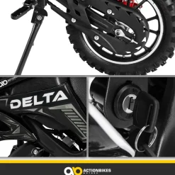 Actionbikes Motors Mini-Crossbike Delta, Benzin-Motorrad, Pocketbike, Dirtbike, 49 ccm, bis zu 40 km/h, Scheibenbremsen Schwarz Sale