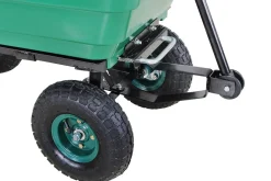 Miweba Bollerwagen Dumper, verriegelbare Kippfunktion, robuste PP-Wanne, Anhängerkupplung, bis 300kg Grün Sale