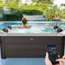 Miweba Whirlpool Frame Tribeca F-TR062W, 6 Personen, App-Steuerung, UVC+ Reinigung, Holzoptik (F-TR062W T UVC+) ^ MSpa Sale