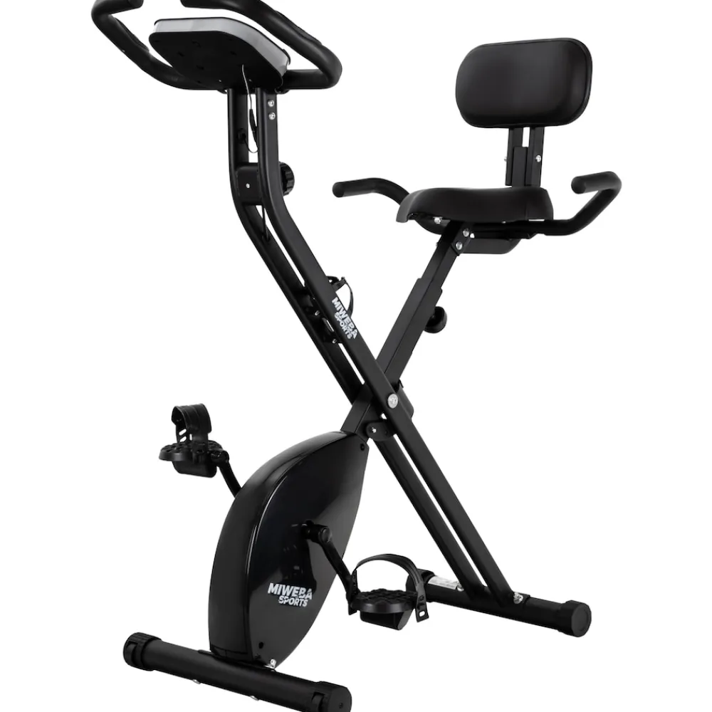 Miweba Sports Indoor-Cycle MX100 PRO mit Rückenlehne und ErgoGrip Griffen, klappbar (Pro, Schwarz/Grau) Online