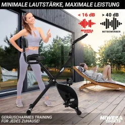 Miweba Sports Indoor-Cycle MX100 PRO mit Rückenlehne und ErgoGrip Griffen, klappbar (Pro, Schwarz/Grau) Online