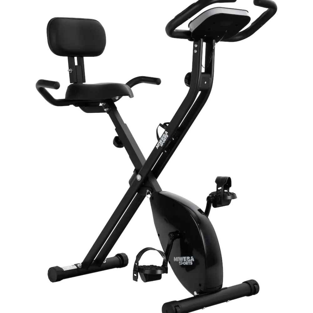 Miweba Sports Indoor-Cycle MX100 PRO mit Rückenlehne und ErgoGrip Griffen, klappbar (Pro, Schwarz/Grau) Online