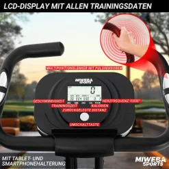 Miweba Sports Indoor-Cycle MX100 PRO mit Rückenlehne und ErgoGrip Griffen, klappbar (Pro, Schwarz/Grau) Online