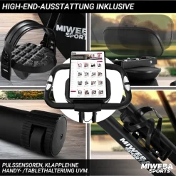 Miweba Sports Indoor-Cycle MX100 PRO mit Rückenlehne und ErgoGrip Griffen, klappbar (Pro, Schwarz/Grau) Online