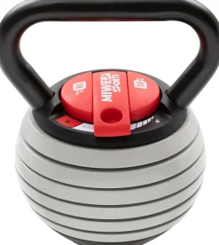 Miweba Sports Kettlebell KB300, verstellbar, 3,4-18 kg, 6 Gewichtscheiben, Easy-Lock-Mechanismus Hellgrau Best