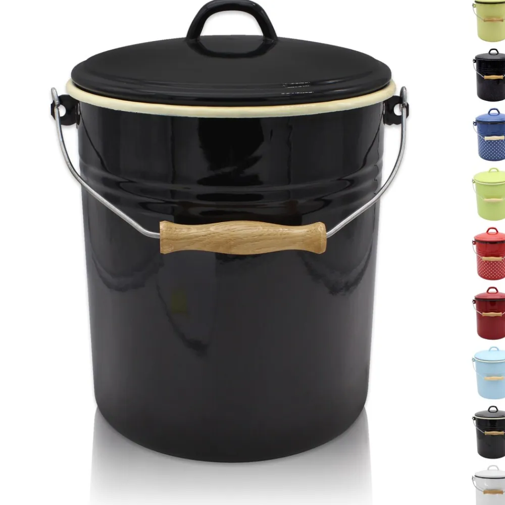 Mülleimer Serie TRIEST emailliert, 10 Liter ^ Karl Krüger Outlet