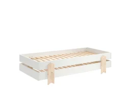 Modulo Art. Set best. aus 2 Einzelbetten/Stapelbetten je 90 x 200 cm Liegefläche, weiß lackiert, versch. Ausführungen ^ vipack