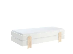 Modulo Art. Set best. aus 2 Einzelbetten/Stapelbetten je 90 x 200 cm Liegefläche, weiß lackiert, versch. Ausführungen ^ vipack