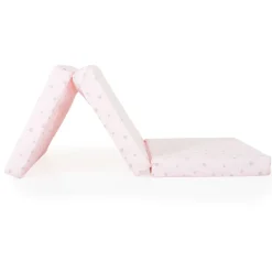 Moni Babybett Klappmatratze Mirage 120 x 60 x 6 cm Bezug waschbar Reißverschluss rosa weiß Discount