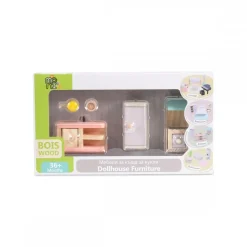 Holz-Puppenmöbel Küche 4013 Möbelset Kühlschrank Herd Küchentheke Zubehör ^ Moni Hot