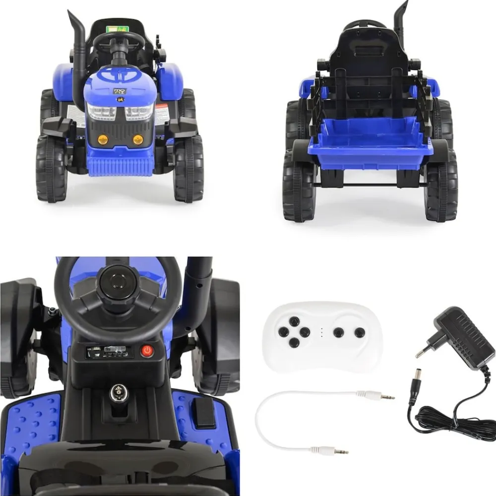 Kinder Elektrotraktor Rancher mit Anhänger, Hupe, Licht, MP3, Fernbedienung ^ Moni Best