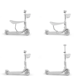 Kinderroller Bubblegum 2 in 1, Höhe einstellbar, Sitz abnehmbar, 3 Räder rosa ^ Moni Best