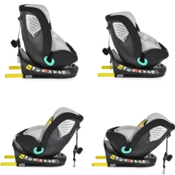 Moni Kindersitz Serengeti i-Size (40-150cm) Isofix, Kuscheltier, Nackenkissen grau grün Sale