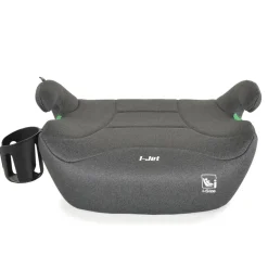 Moni Kindersitz, Sitzerhöhung i-Jet (125-150cm) Gruppe 3, Getränkehalter Isofix grau schwarz