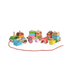 Spielzeug Zug 2036, Bauernzug aus Holz, Formsortierspiel, 1 Lok, 2 Waggons ^ Moni Sale