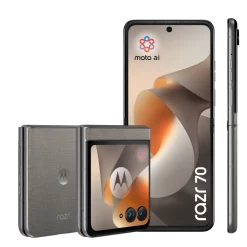 razr 70 8GB + 256GB PANTONE® Hematite Smartphone (6,9 Zoll, 50 MP, 4.800-mAh, Octa-Core, Fingerabdrucksensor, Gesichtserkennung, grün) ^ Motorola Clearance