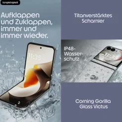 razr 70 8GB + 256GB PANTONE® Hematite Smartphone (6,9 Zoll, 50 MP, 4.800-mAh, Octa-Core, Fingerabdrucksensor, Gesichtserkennung, grün) ^ Motorola Clearance