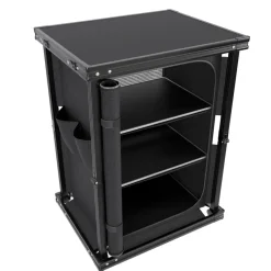 24MOVE ® Campingküche BERGAMO faltbar, Aluminium Reiseküche mit Arbeitsplatte, Staufächern & stabilem Gestell für Camping Discount