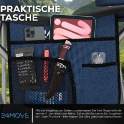 ® Campingstuhl Salvador faltbar Camping Klappstuhl gepolstert inkl. Tragetasche, bis 150kg belastbar, blau ^ 24MOVE Best