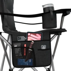 ® Campingstuhl Salvador faltbar Camping Klappstuhl gepolstert inkl. Tragetasche, bis 150kg belastbar, schwarz ^ 24MOVE Outlet