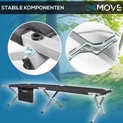 ® Feldbett Campingbett bis 200 kg In-und Outdoor Camping faltbar, inkl. Tragetasche für einfachen Transport ^ 24MOVE New