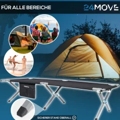 ® Feldbett Campingbett bis 200 kg In-und Outdoor Camping faltbar, inkl. Tragetasche für einfachen Transport ^ 24MOVE New