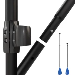 ® Paddel Einzelpaddel Stechpaddel für SUP Stand Up Board, Kajak, Leicht aus Aluminium 210cm, verstellbar blau ^ 24MOVE Online