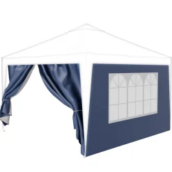 ® Pavillon Seitenteile 2er Set 2x3m mit Fenster & Reissverschluss, wasserdicht, blau - für Partyzelt, Festzelt, Festivals ^ 24MOVE New