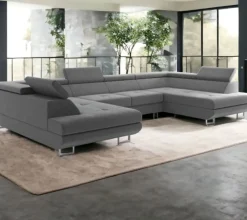 Wohnlandschaft in U – Form, Schlaf- und Ecksofa - mit Bettfunktion, Bettkasten und Kopfteilverstellung - ^ M-Punkt Best