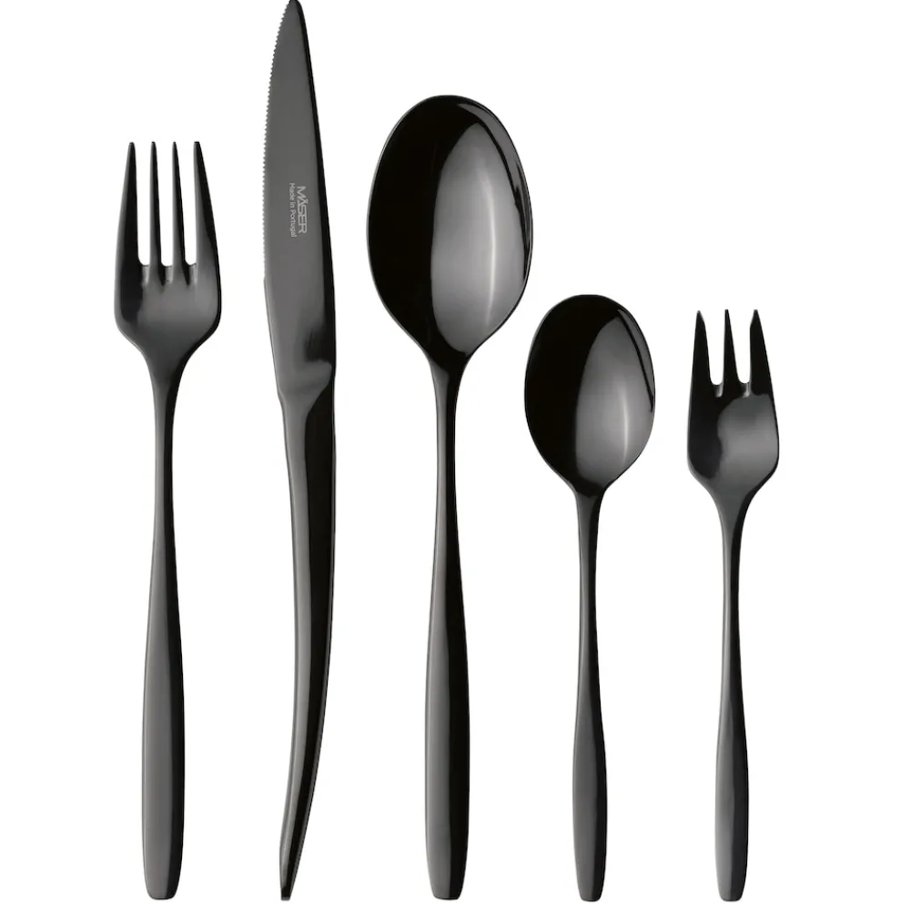 Mäser Besteck-Set, Edelstahl Nigran Schwarz