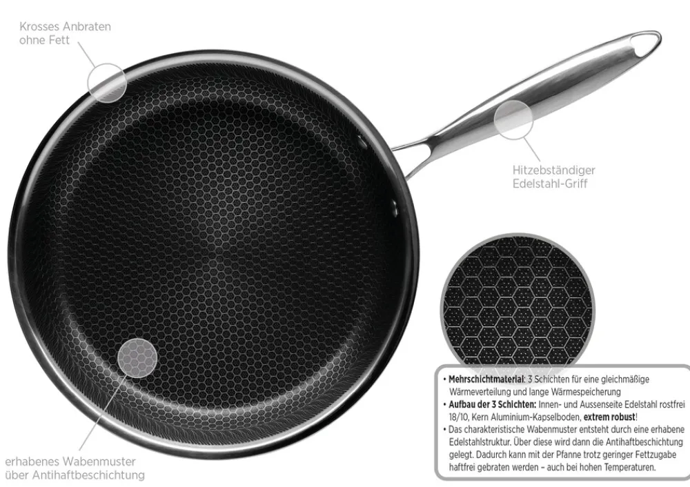 Mäser Bratpfanne, Edelstahl Hestia Schwarz / Silber Clearance