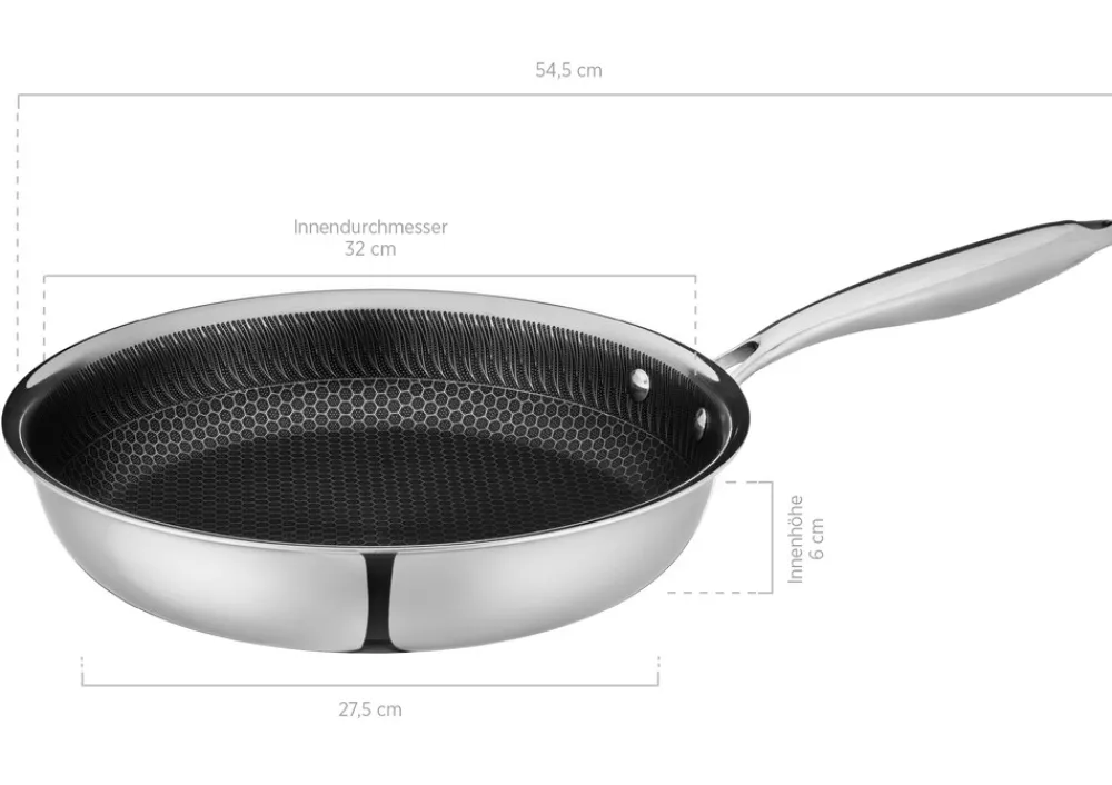 Mäser Bratpfanne, Edelstahl Hestia Schwarz / Silber Clearance