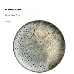 Dessertteller-Set, Steinzeug Carellia ^ Mäser Clearance
