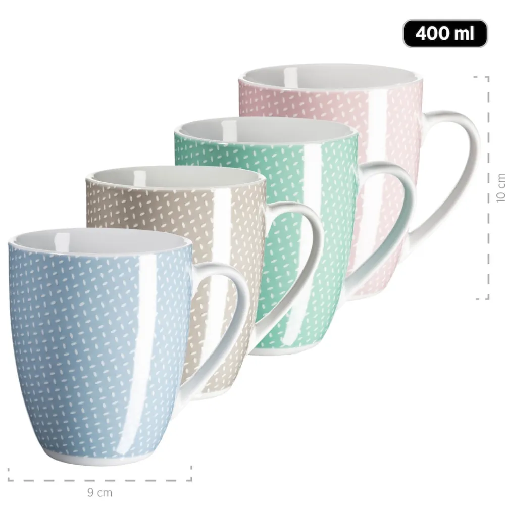 Mäser Geschirr-Set, Porzellan Kitchen Time II Rosa, Blau, Grün, Beige