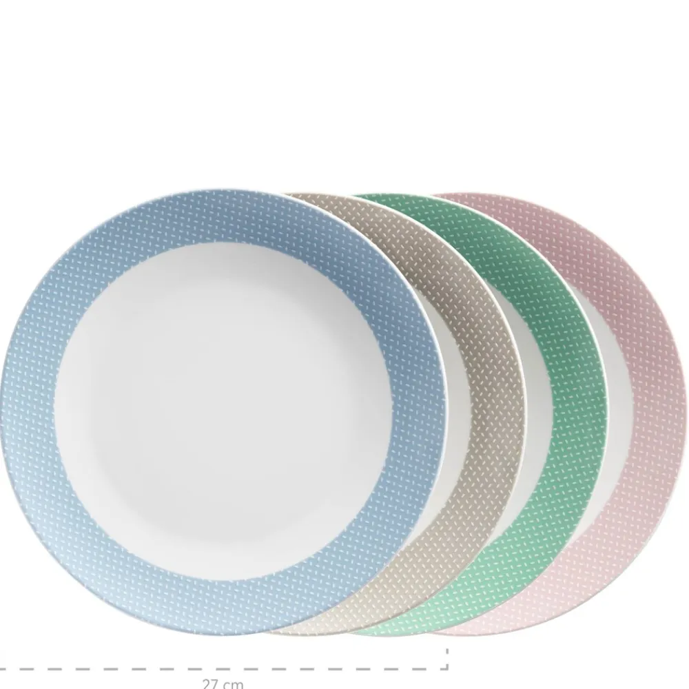 Mäser Geschirr-Set, Porzellan Kitchen Time II Rosa, Blau, Grün, Beige