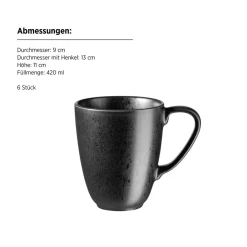 Mäser Kaffeebecher-Set, Steinzeug Essential Schwarz Sale