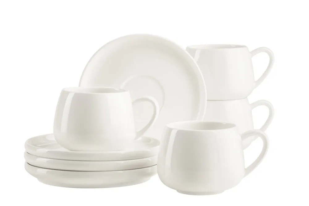 Mäser Kaffeetassen Set, Porzellan Taya Weiß Hot