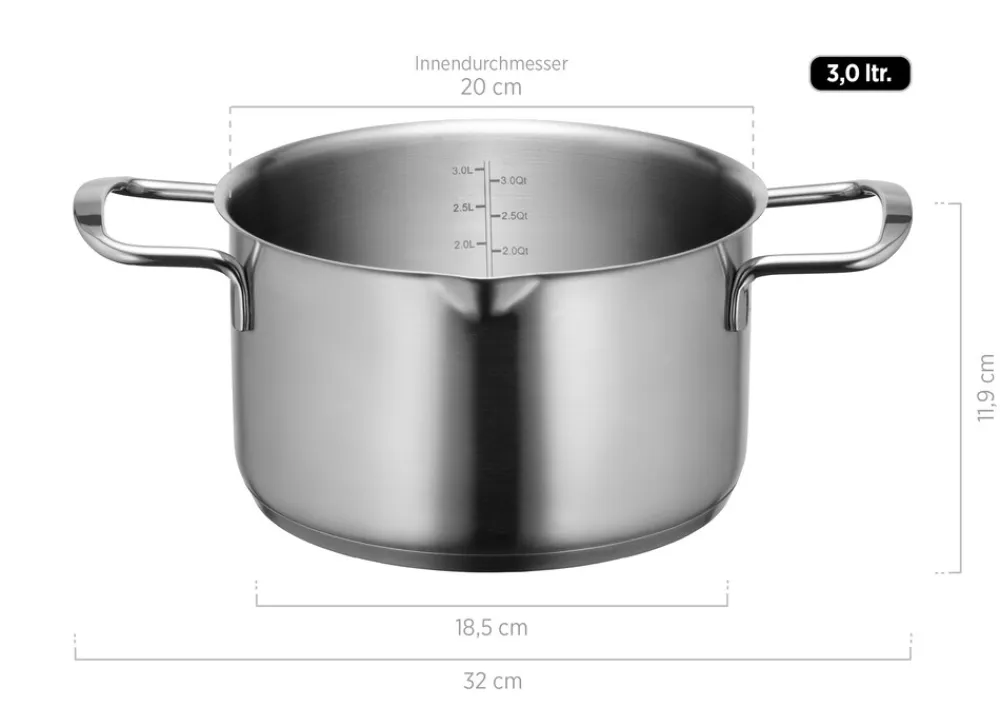 Kochtopf, Edelstahl Sanvito Silber ^ Mäser
