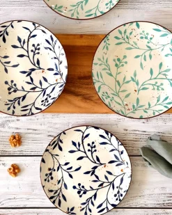 Mäser Teller Set, Porzellan Olive Türkis Clearance