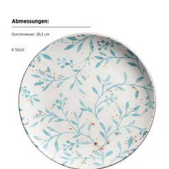 Mäser Teller Set, Porzellan Olive Türkis Clearance