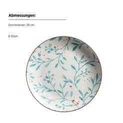 Mäser Teller Set, Porzellan Olive Türkis Clearance