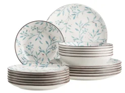 Mäser Teller Set, Porzellan Olive Türkis Clearance