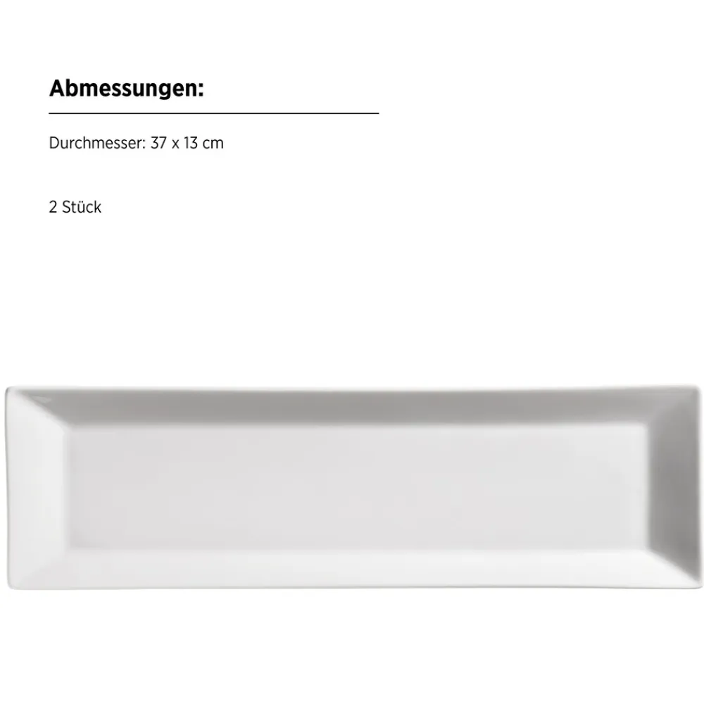 Mäser Tellerset rechteckig TRENDY LINE Elfenbein Online