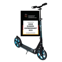 Aluminium Scooter Pro – Tretroller, 215 mm, ABEC 7, GS-geprüft, höhenverstellbar, XL-Deck, BMX-Lenker, ^ Muuwmi Discount