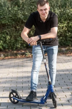 Muuwmi Aluminium Scooter – Tretroller, 205 mm, ABEC 7, für Kinder und Erwachsene, GS-geprüft, höhenverstellbar, blau Sale