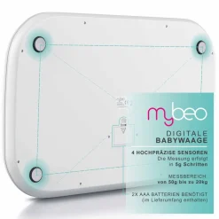 MyBeo Digitale Babywaage mit Display 50 g bis 20 kg / 3 Zoll Display / Einheit kg & lb Best