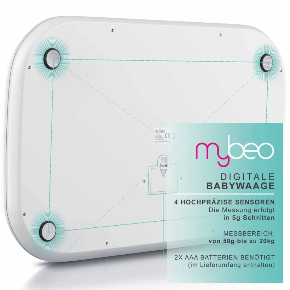 MyBeo Digitale Babywaage mit Display 50 g bis 20 kg / 3 Zoll Display / Einheit kg & lb Best